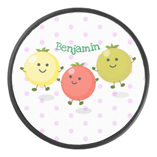 Cartoon-Abbildung niedlicher Kirschtomaten Eishockey Puck (Vorderseite)