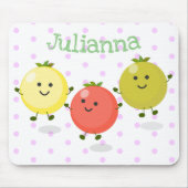 Cartoon-Abbildung niedlicher Kirschtomaten Mousepad (Vorne)