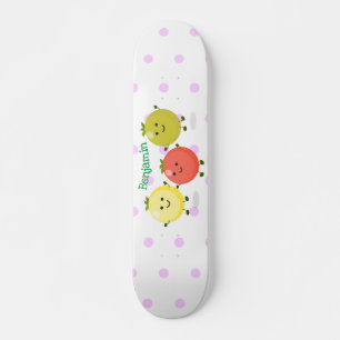 Cartoon-Abbildung niedlicher Kirschtomaten Skateboard