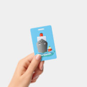 Cartoon-Abbildung niedlicher Seefrachtschlepper Ausweis (Handheld)