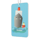 Cartoon-Abbildung niedlicher Seefrachtschlepper Autolufterfrischer (Links)