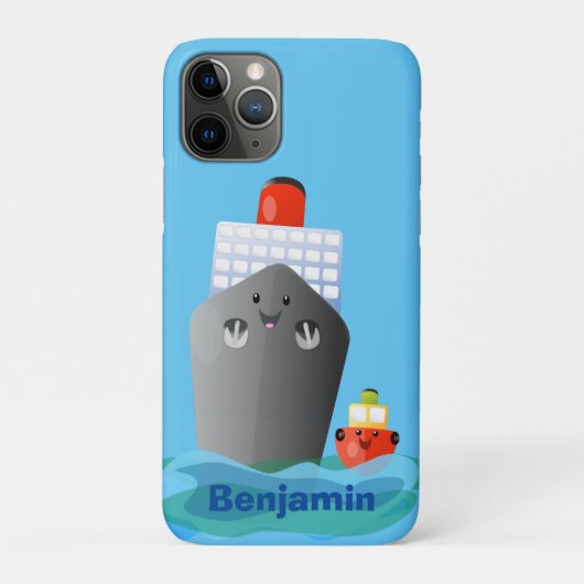 Cartoon-Abbildung niedlicher Seefrachtschlepper Case-Mate iPhone Hülle (Rückseite)
