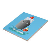 Cartoon-Abbildung niedlicher Seefrachtschlepper Fliese (Seite)