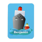 Cartoon-Abbildung niedlicher Seefrachtschlepper Magnet (Vertikal)