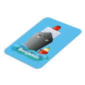 Cartoon-Abbildung niedlicher Seefrachtschlepper Magnet (Linke Seite)