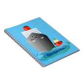 Cartoon-Abbildung niedlicher Seefrachtschlepper Notizblock (Rechte Seite)