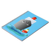 Cartoon-Abbildung niedlicher Seefrachtschlepper Notizblock (Linke Seite)