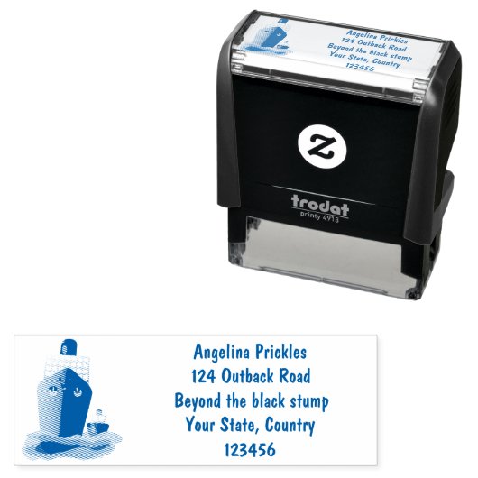 Cartoon-Abbildung niedlicher Seefrachtschlepper Permastempel (Beispiel)