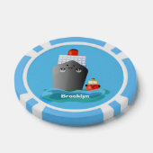 Cartoon-Abbildung niedlicher Seefrachtschlepper Pokerchips (Einzeln)
