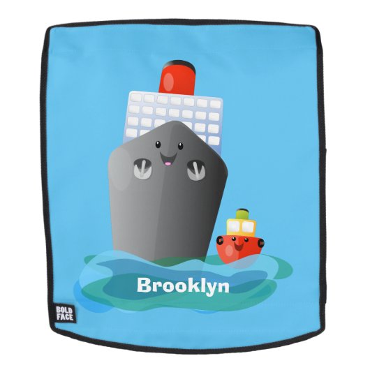 Cartoon-Abbildung niedlicher Seefrachtschlepper Rucksack (Abnehmbare Front)