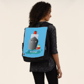 Cartoon-Abbildung niedlicher Seefrachtschlepper Rucksack (Ausgewaschen)