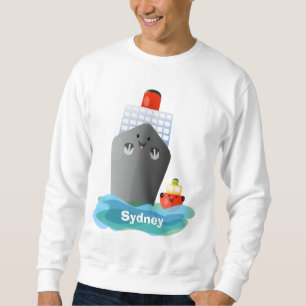Cartoon-Abbildung niedlicher Seefrachtschlepper Sweatshirt