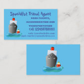 Cartoon-Abbildung niedlicher Seefrachtschlepper Visitenkarte (Vorne/Hinten)