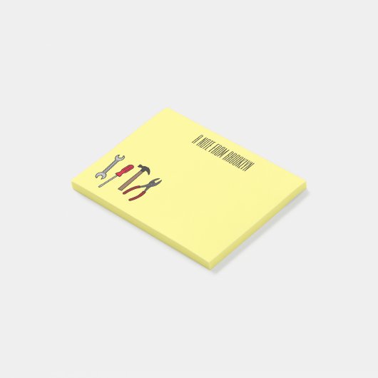 Cartoon-Abbildung Post-it Klebezettel (angewinkelt)