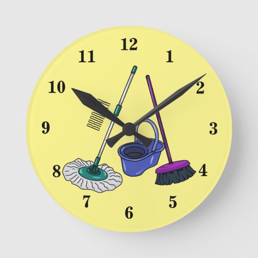 Cartoon-Abbildung Runde Wanduhr (Vorderseite)