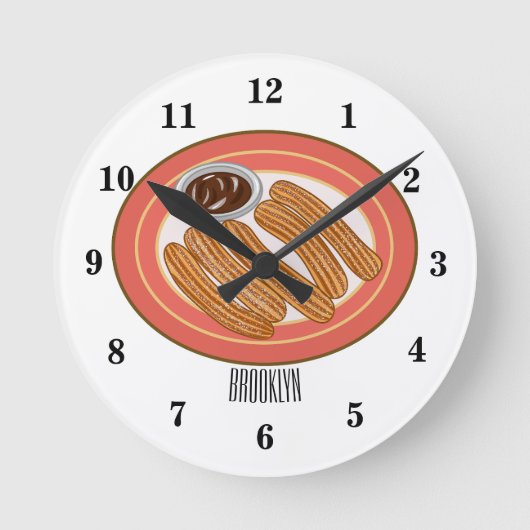 Cartoon-Abbildung Runde Wanduhr (Vorderseite)