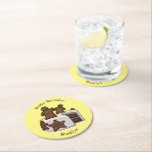 Cartoon-Abbildung Runder Pappuntersetzer (Vor Ort)