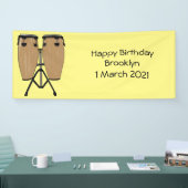 Cartoon-Abbildung von Bongo-Trommel Banner (Messe)