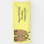 Cartoon-Abbildung von Bongo-Trommel Banner (Vertikal)