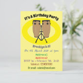 Cartoon-Abbildung von Bongo-Trommel Einladung (Stehend Vorderseite)