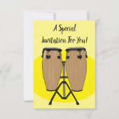 Cartoon-Abbildung von Bongo-Trommel Einladung (Rückseite)