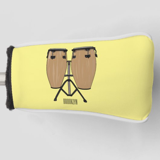 Cartoon-Abbildung von Bongo-Trommel Golf Headcover (Vorderseite)