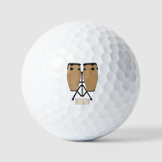 Cartoon-Abbildung von Bongo-Trommel Golfball (Vorderseite)