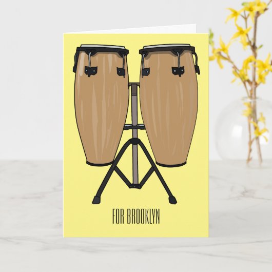 Cartoon-Abbildung von Bongo-Trommel Karte (Gelbe Blume)