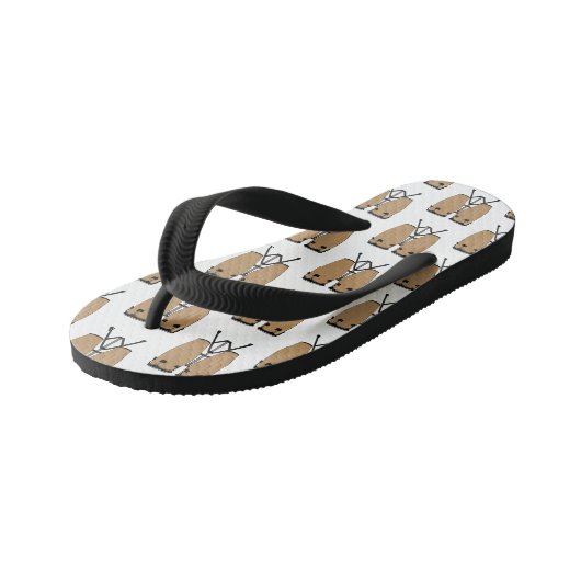 Cartoon-Abbildung von Bongo-Trommel Kinderbadesandalen (Schrägansicht)