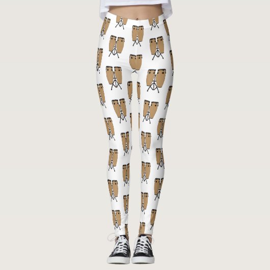 Cartoon-Abbildung von Bongo-Trommel Leggings (Vorderseite)