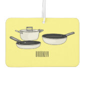 Cartoon-Abbildung von Cookware-Sets Autolufterfrischer (Rückseite)