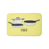Cartoon-Abbildung von Cookware-Sets Badematte (Vorderseite)