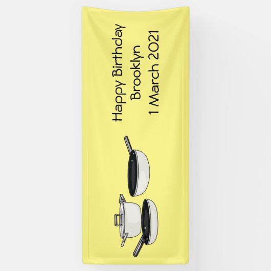 Cartoon-Abbildung von Cookware-Sets Banner (Vertikal)