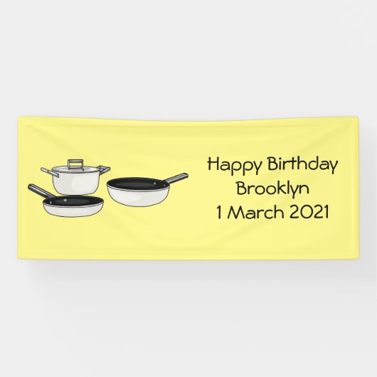 Cartoon-Abbildung von Cookware-Sets Banner (Horizontal)