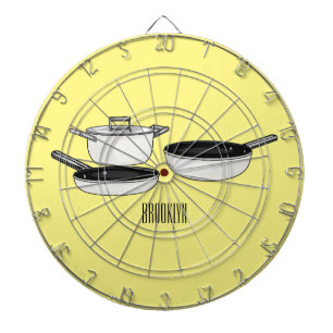 Cartoon-Abbildung von Cookware-Sets Dartscheibe