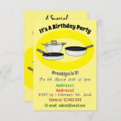 Cartoon-Abbildung von Cookware-Sets Einladung (Vorne/Hinten)