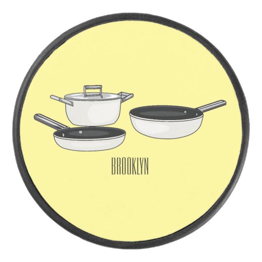 Cartoon-Abbildung von Cookware-Sets Eishockey Puck (Vorderseite)