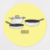 Cartoon-Abbildung von Cookware-Sets Etiketten (Design 1)