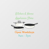 Cartoon-Abbildung von Cookware-Sets Fensteraufkleber (Blatt)