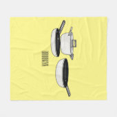 Cartoon-Abbildung von Cookware-Sets Fleecedecke (Vorderseite (Horizontal))