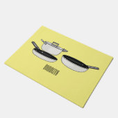 Cartoon-Abbildung von Cookware-Sets Fußmatte (Schrägansicht)