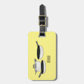 Cartoon-Abbildung von Cookware-Sets Gepäckanhänger (Vorderseite vertikal)