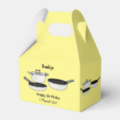 Cartoon-Abbildung von Cookware-Sets Geschenkschachtel (Rückseite)