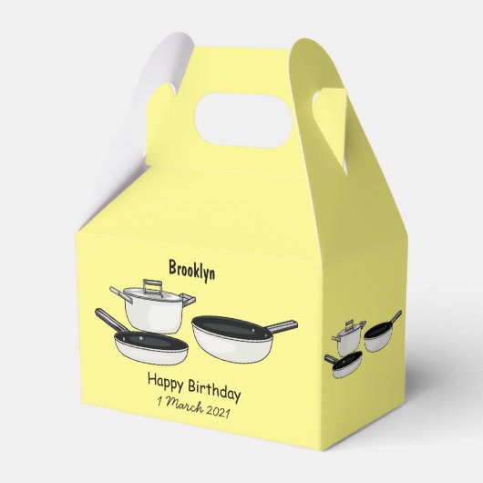 Cartoon-Abbildung von Cookware-Sets Geschenkschachtel (Vorderseite)