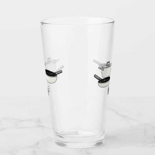 Cartoon-Abbildung von Cookware-Sets Glas (Links)
