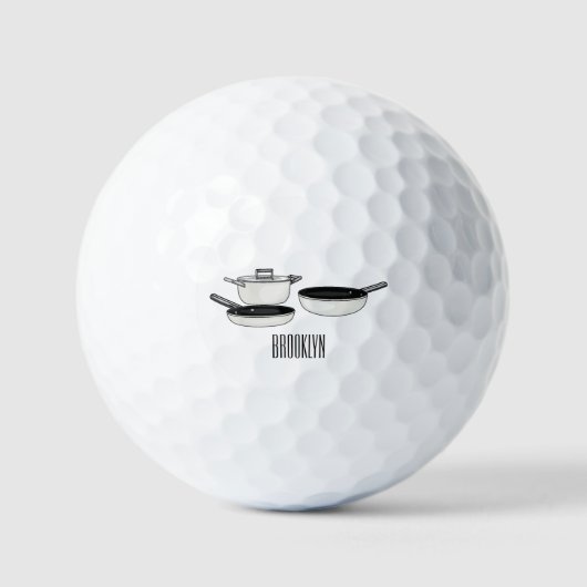 Cartoon-Abbildung von Cookware-Sets Golfball (Vorderseite)