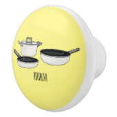 Cartoon-Abbildung von Cookware-Sets Keramikknauf (Rechts)