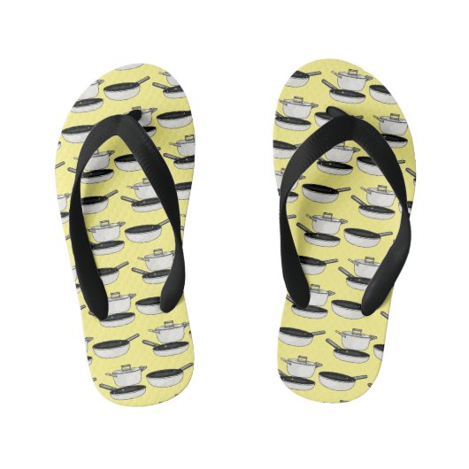 Cartoon-Abbildung von Cookware-Sets Kinderbadesandalen (Fußbett)