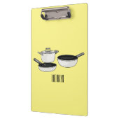 Cartoon-Abbildung von Cookware-Sets Klemmbrett (Links)