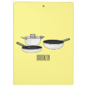 Cartoon-Abbildung von Cookware-Sets Klemmbrett (Rückseite)
